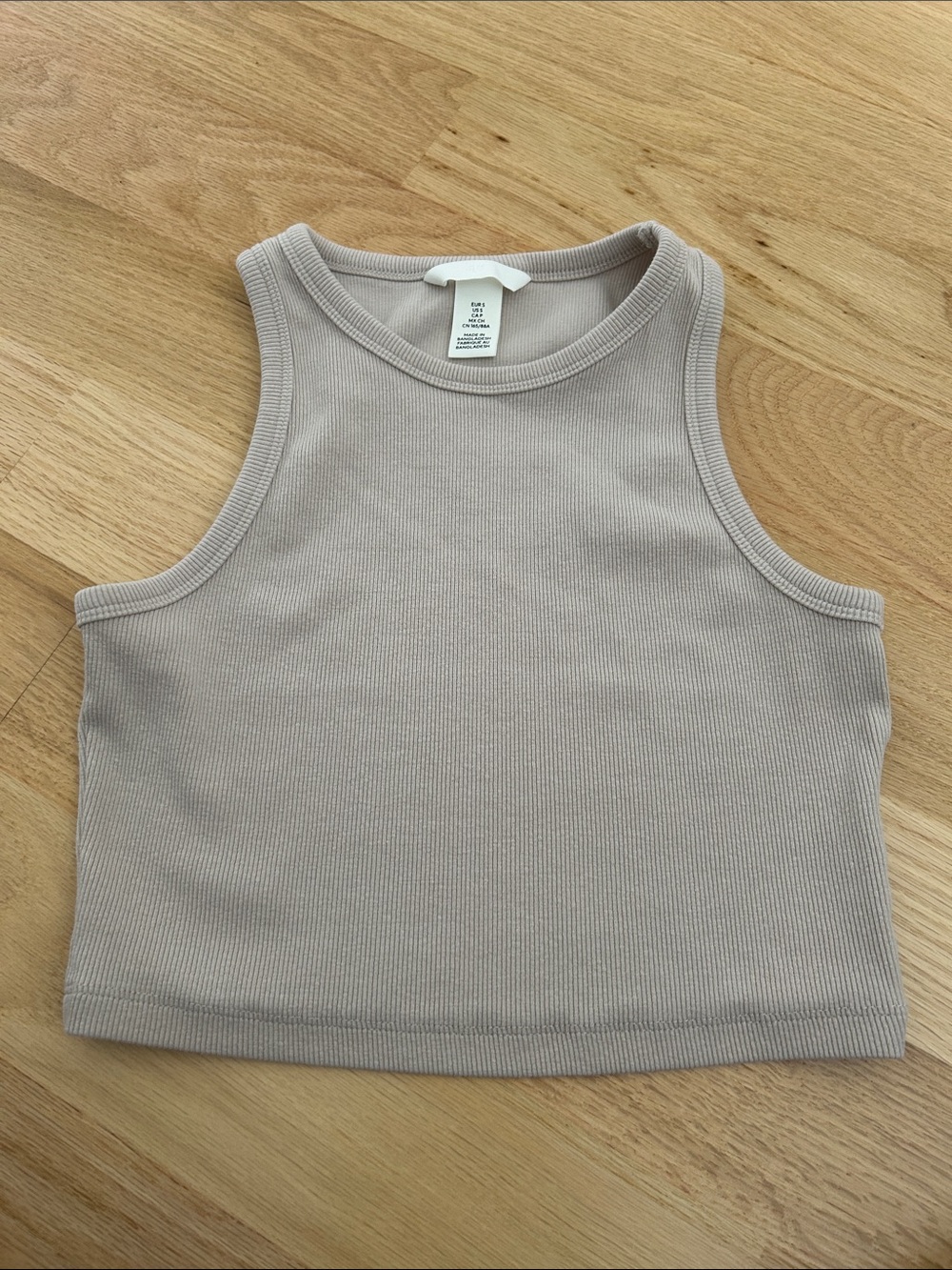 Women’s Cropped Ribbed Tank Top - Light Taupe